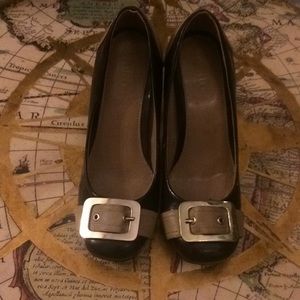 BOGO 4"Chocolate Brown and Tan Buckle Heels.